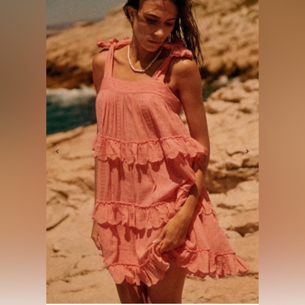 Sezane Embroidered Ruffles Dress